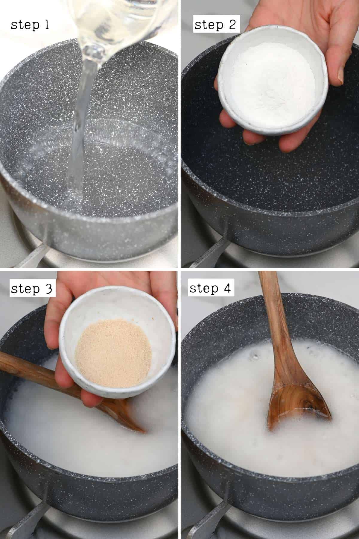 Steps for making kimchi porridge