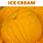 A scoop of mango ice cream