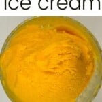 A ball of mango ice cream