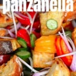 Panzanella salad in a bowl