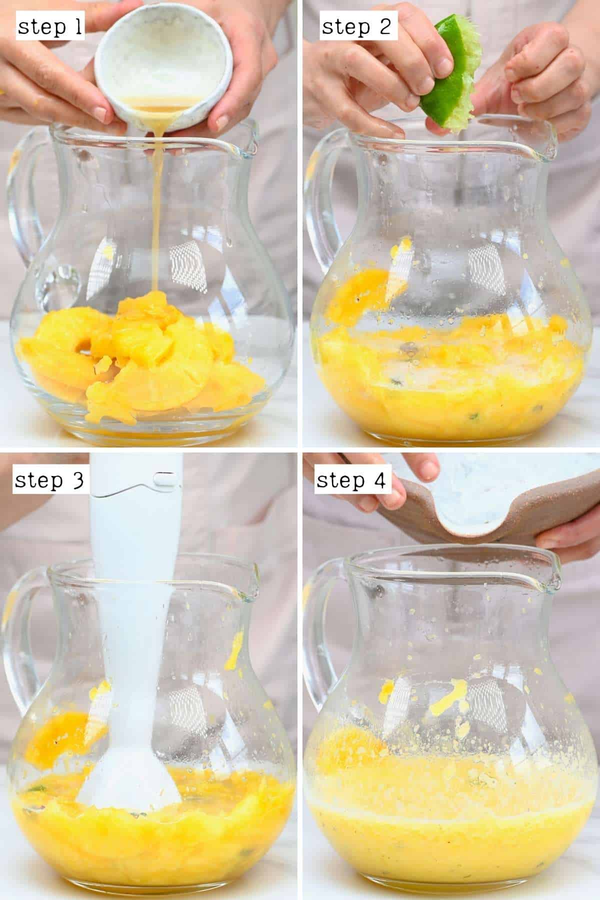 Steps for making pineapple limeade