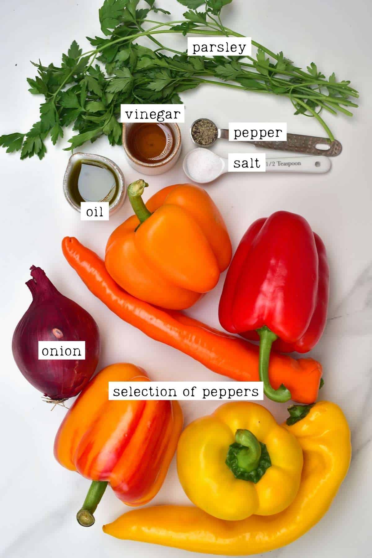 Ingredients for roasted red pepper