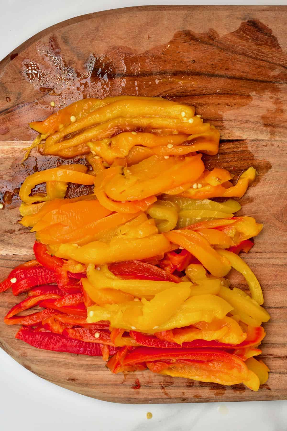 Sliced roasted peppers
