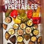 Roasted vegetables in a baking tray