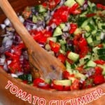 Persian tomato cucumber salad in a bowl