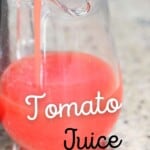 A glass with tomato juice