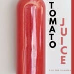 Tomato juice in a bottle