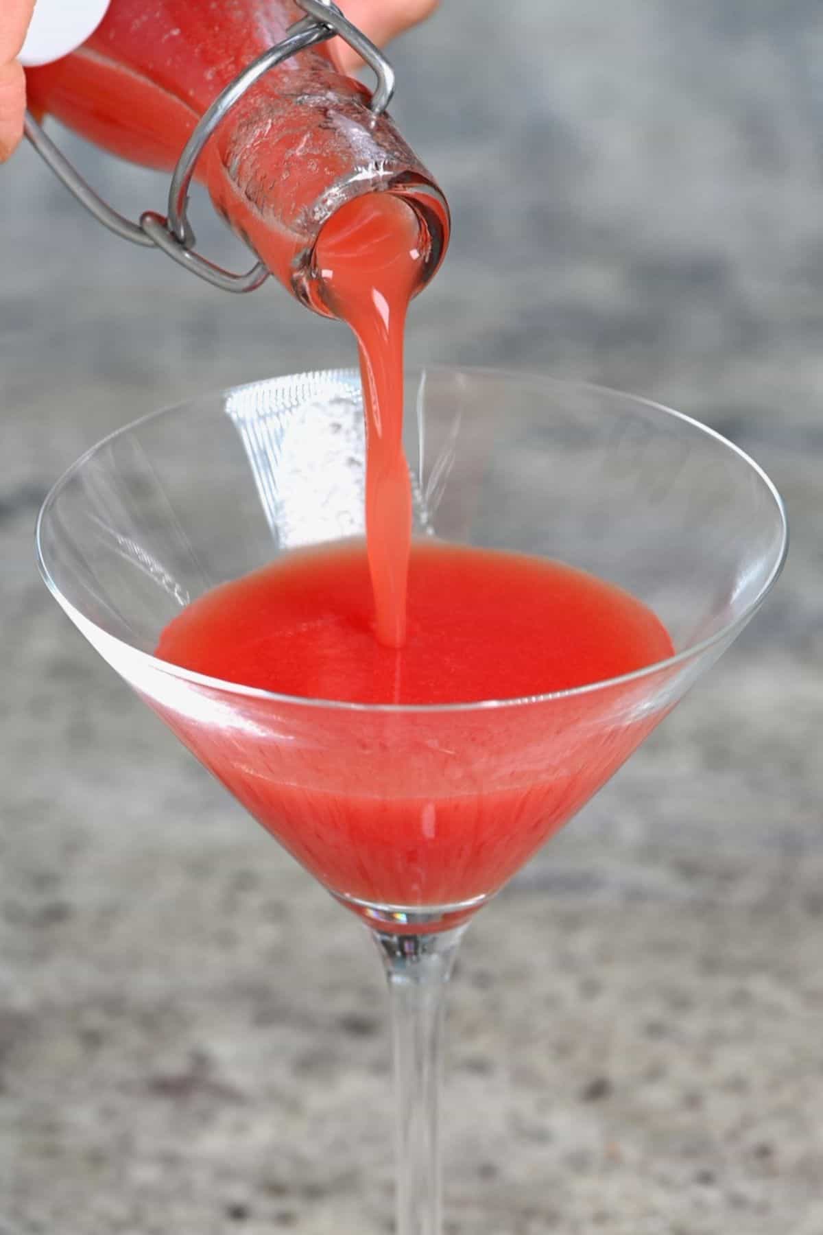 Tomato juice in a glass