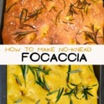 After and before baking a turmeric no-knead focaccia