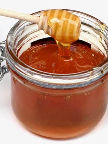 Vegan dandelion honey in a jar