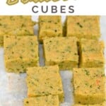 Vegetable stock cubes in a container