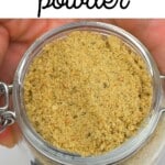 Vegetable stock powder in a jar