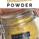 Vegetable stock powder in a jar