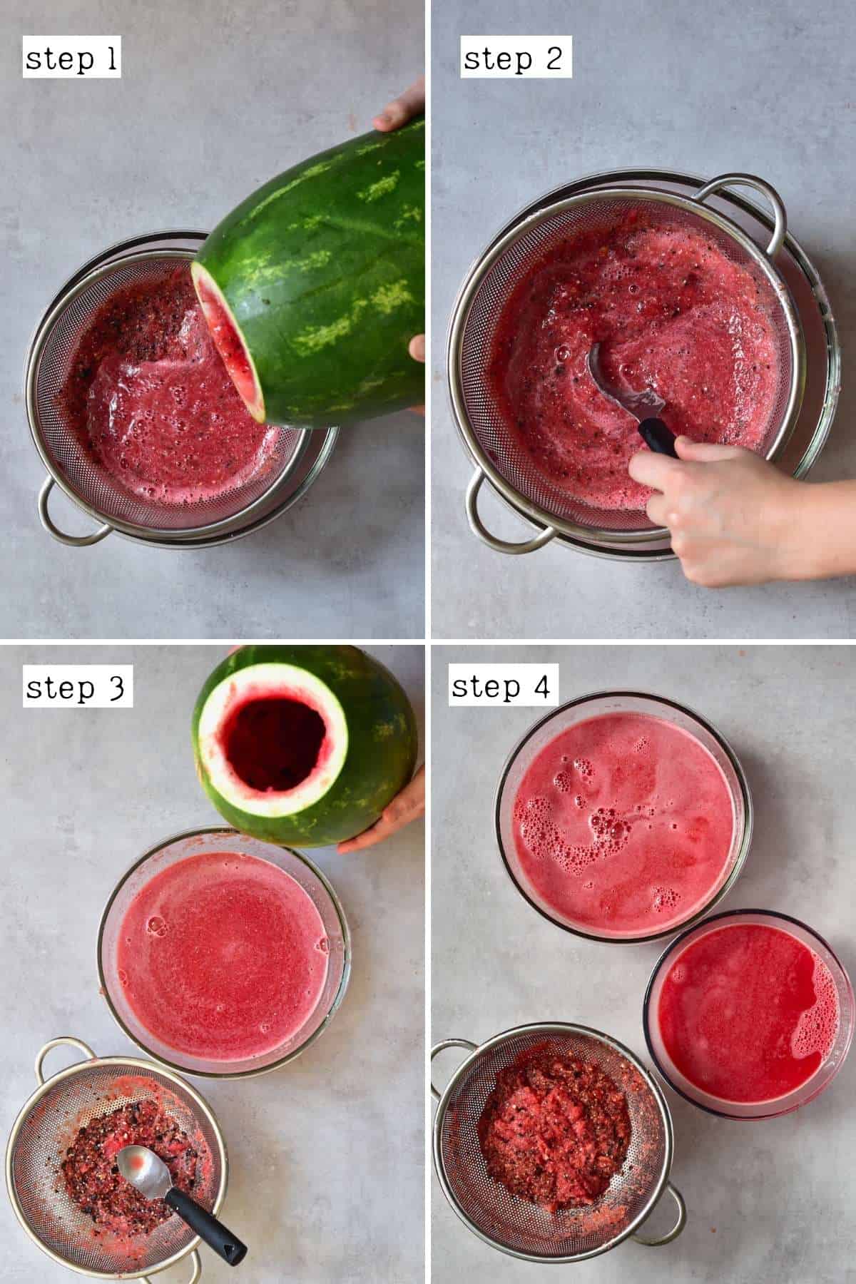 Steps for making watermelon juice