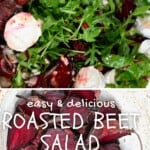 arugula and cheese salad and roasted beets