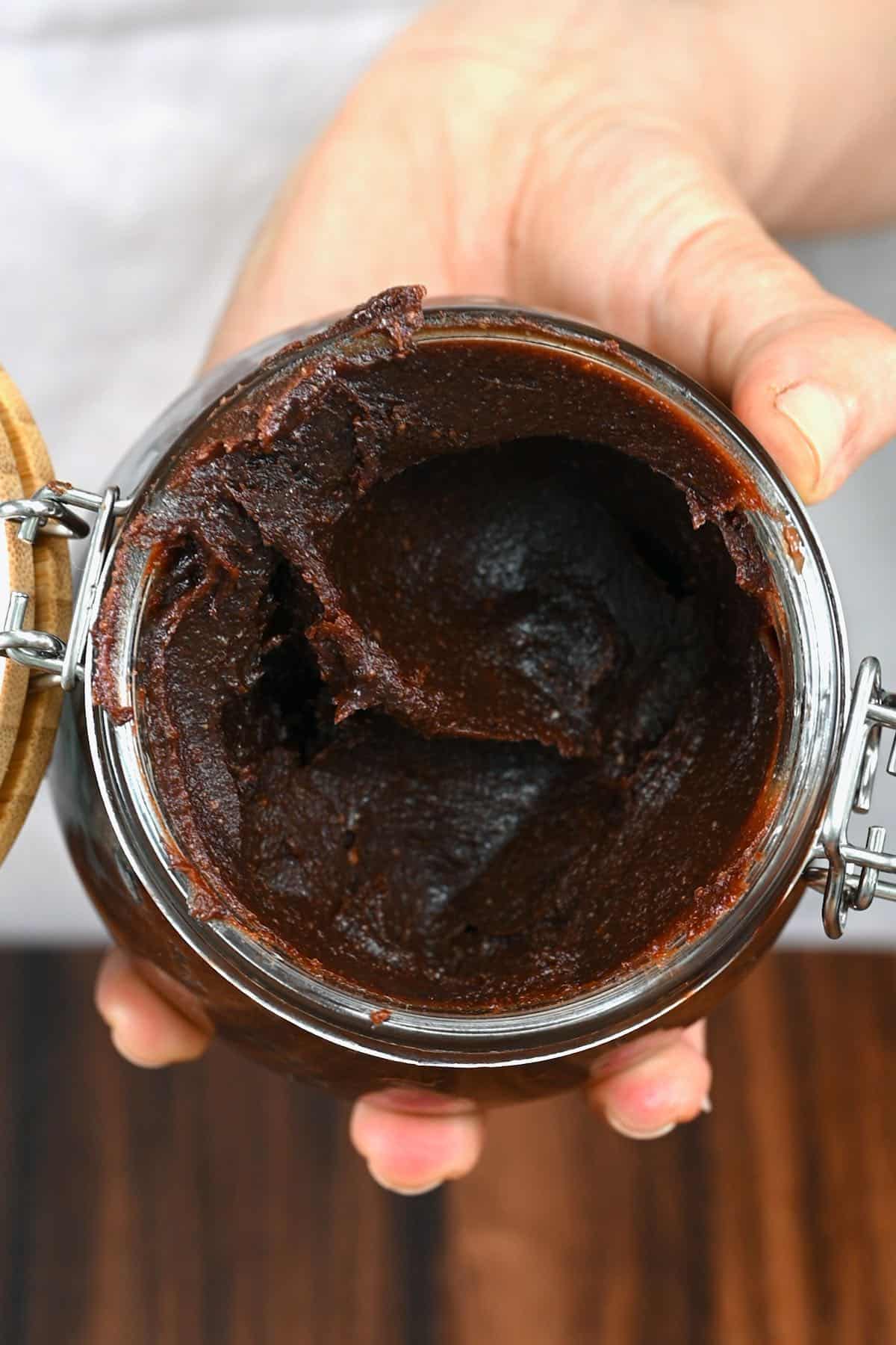 Brownie batter dip in a jar