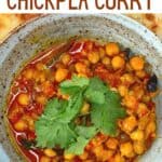 Authentic Chickpea Curry in a bowl