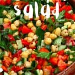 Chickpea salad in a large bowl