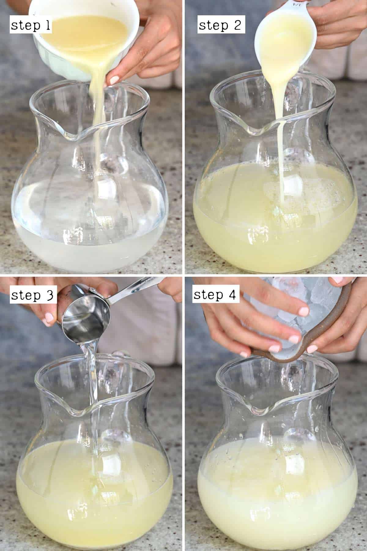 Steps for making creamy lemonade