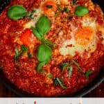 Eggs in purgatory in a pan