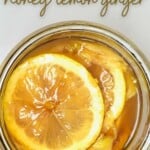 Fermented honey ginger lemon in a jar