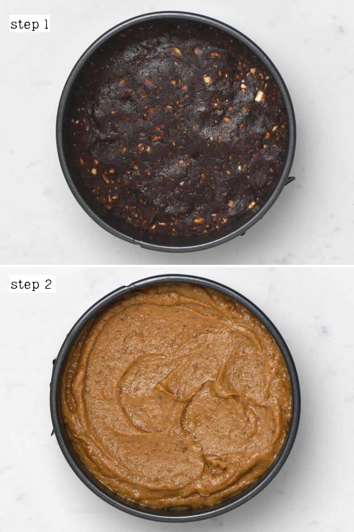 Steps for making a Mars cake