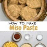 Preparing homemade miso paste and ingredients to make it