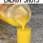 Pouring pineapple ginger shots