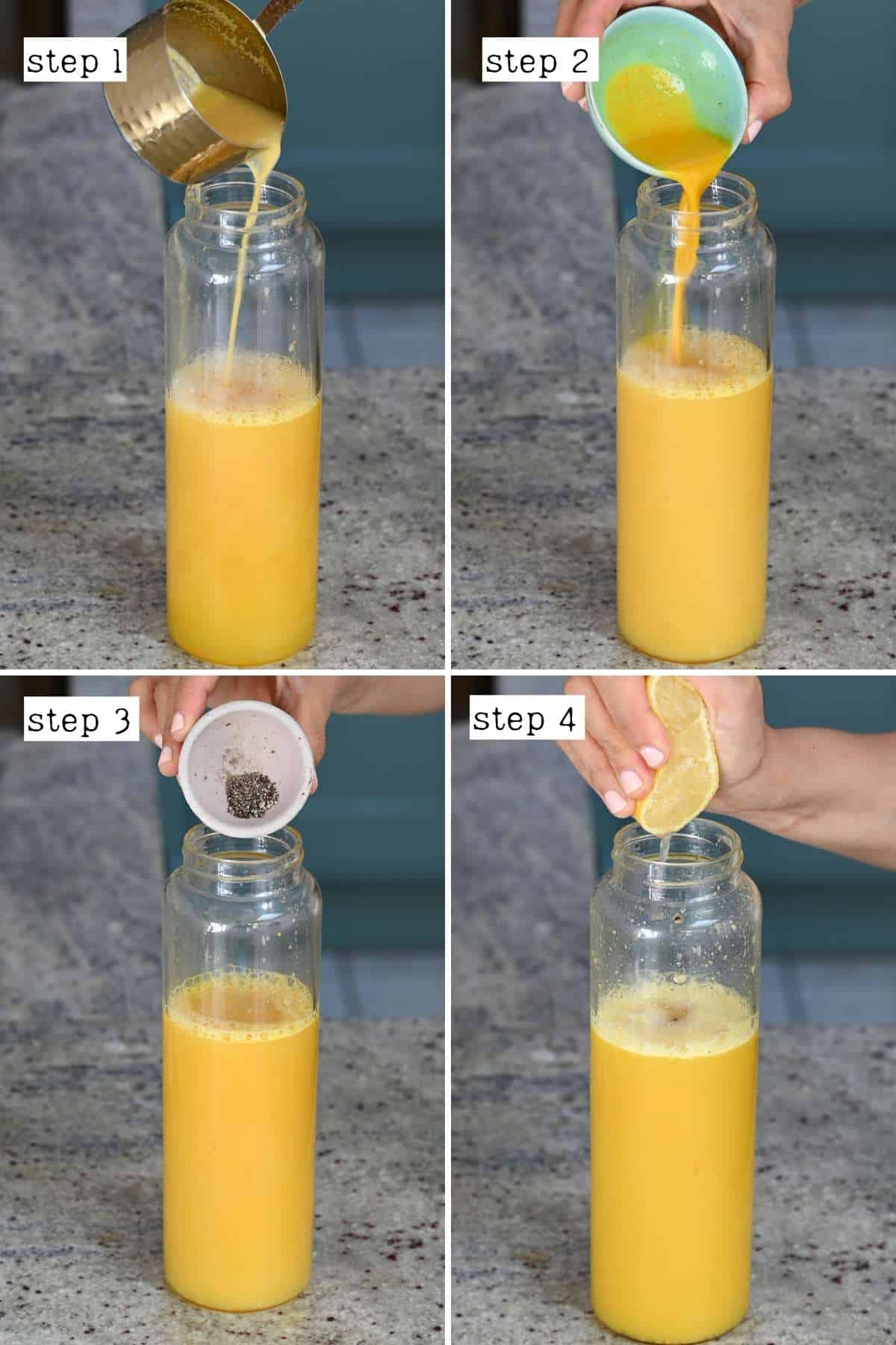 Steps for mixing pineapple ginger juice