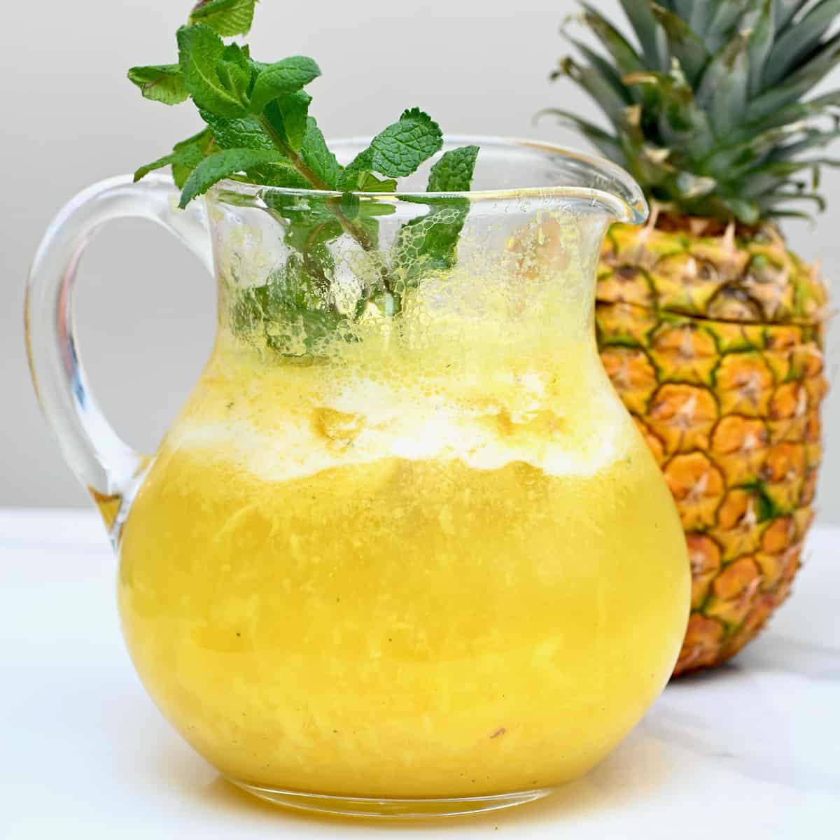 Easy Pineapple Lemonade (or Limeade) - With Ginger and Mint-image
