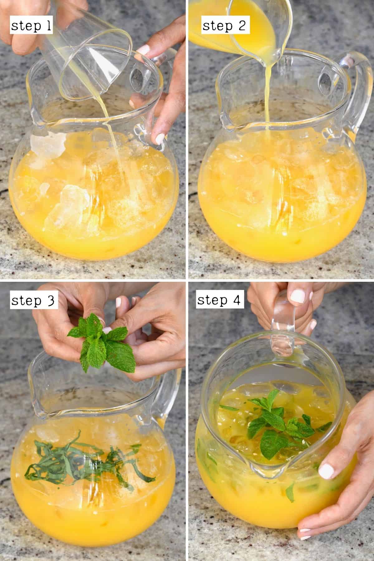 Steps for making pineapple orange juice