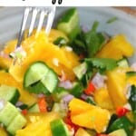 Pineapple cucumber salad in a bowl