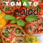 Simple tomato salad in a white plate