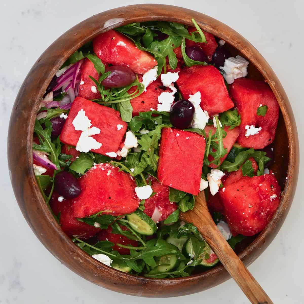 Herby Watermelon Feta Salad with Cucumber-image