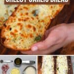 Ingredients to make cheesy garlic bread