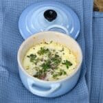 French baked eggs topped with herbs - 15