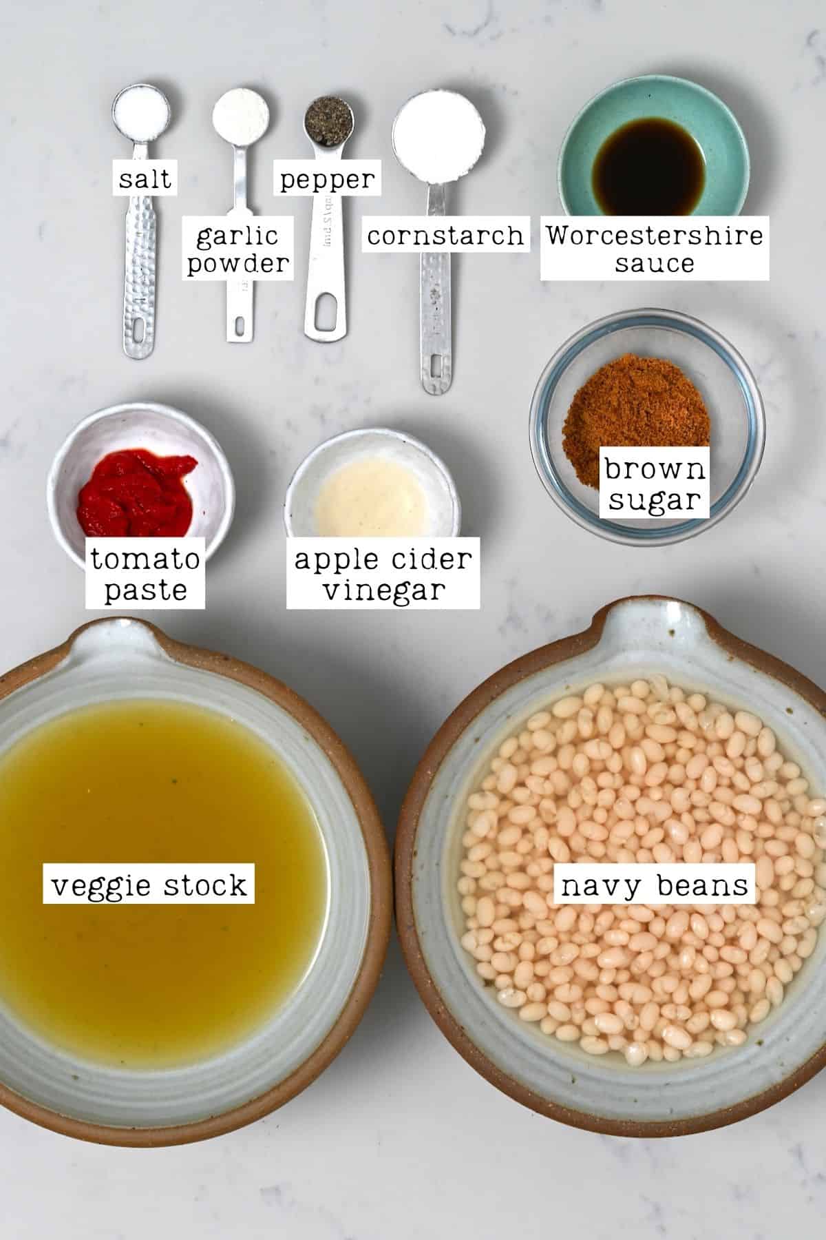 Ingredients for baked beans