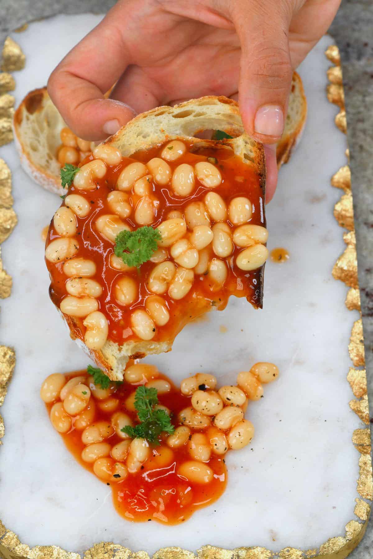 Toast with baked beans