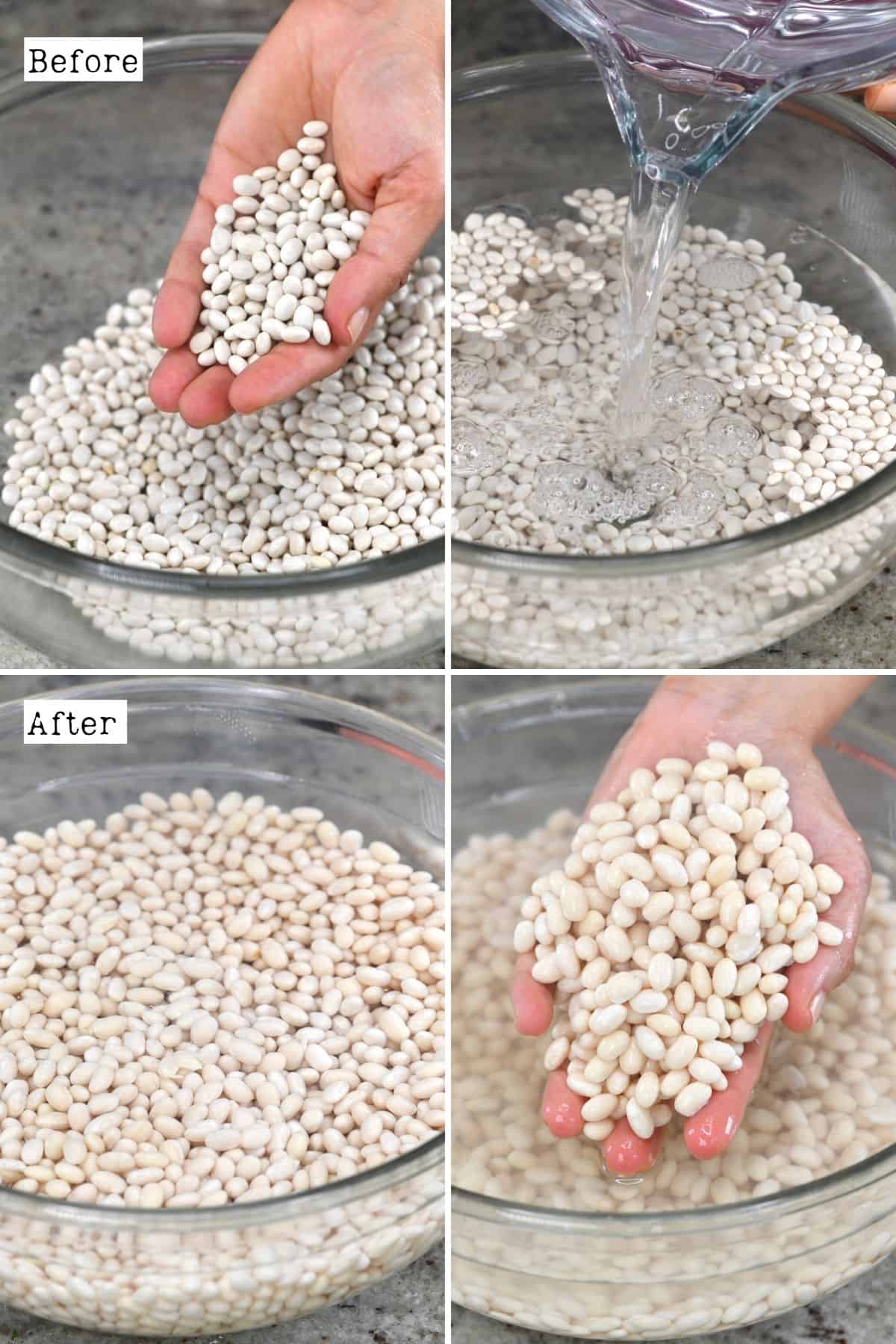 Steps for soaking beans
