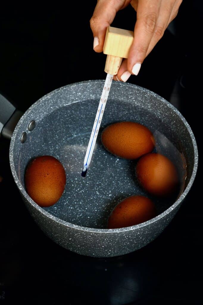 Eggs in a pot with water