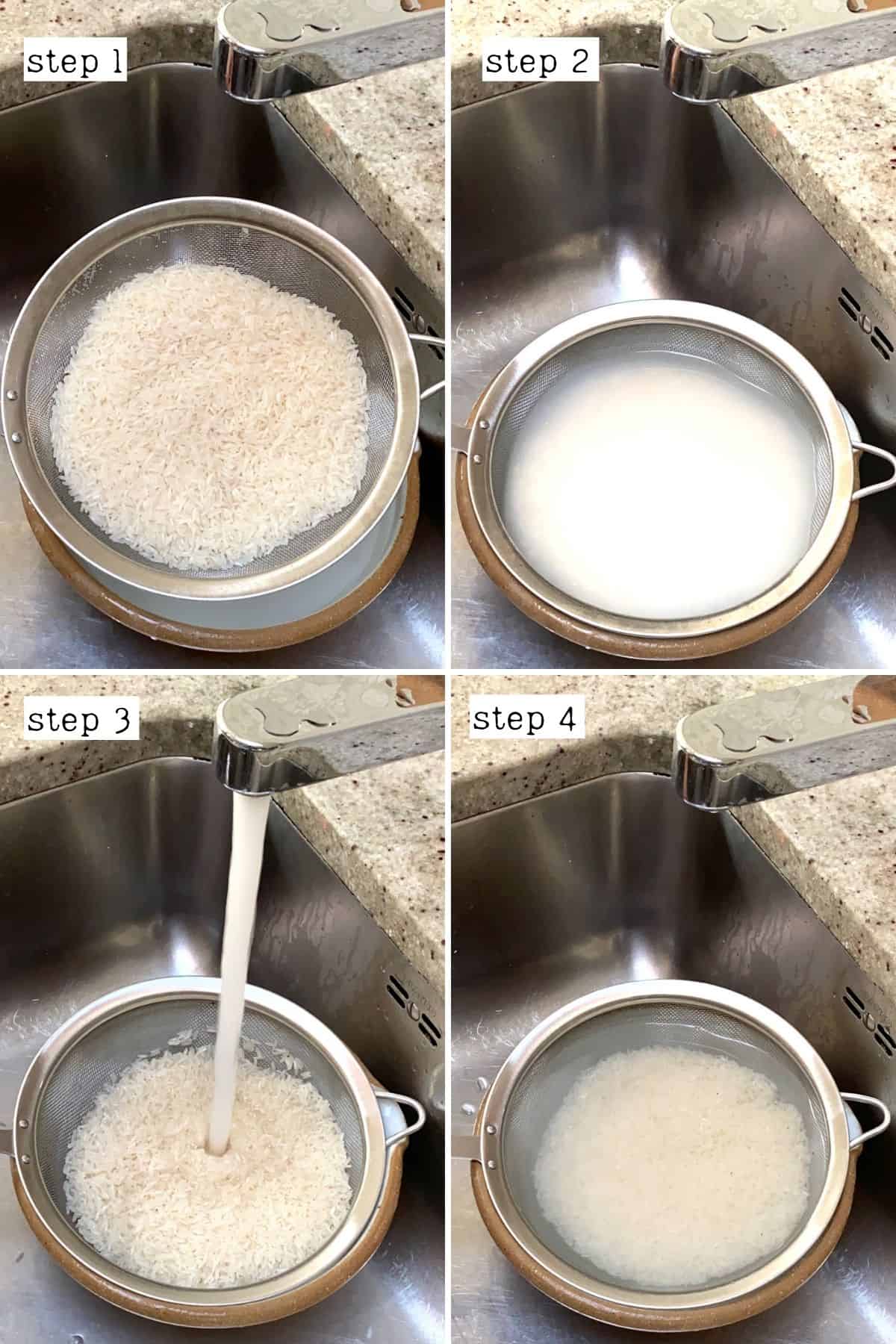 Steps for rinsing rice