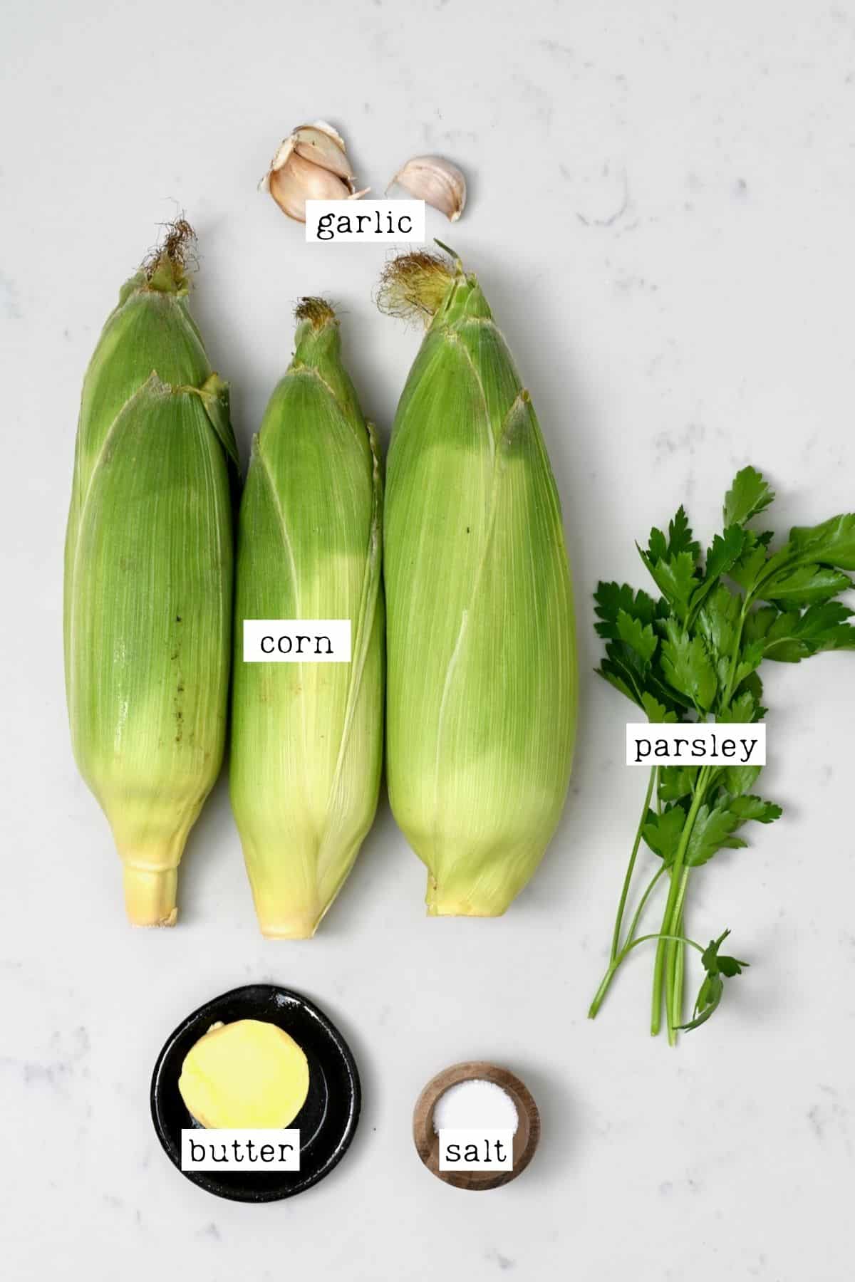 Ingredients for oven-roasted corn