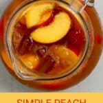 A jug with peach iced tea