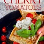 Roasted cherry tomatoes on a pan