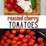 Roasted cherry tomatoes in a pan