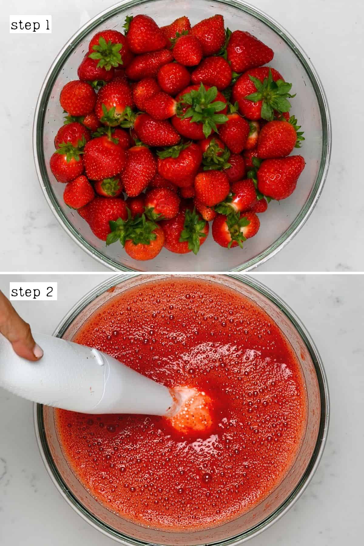 Steps for making strawberry juice