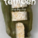 Homemade tempeh in banana leaf