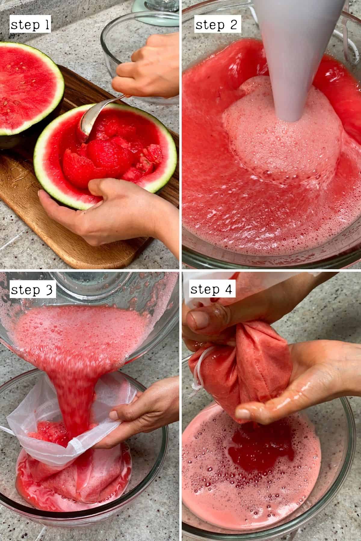 Steps for juicing watermelon