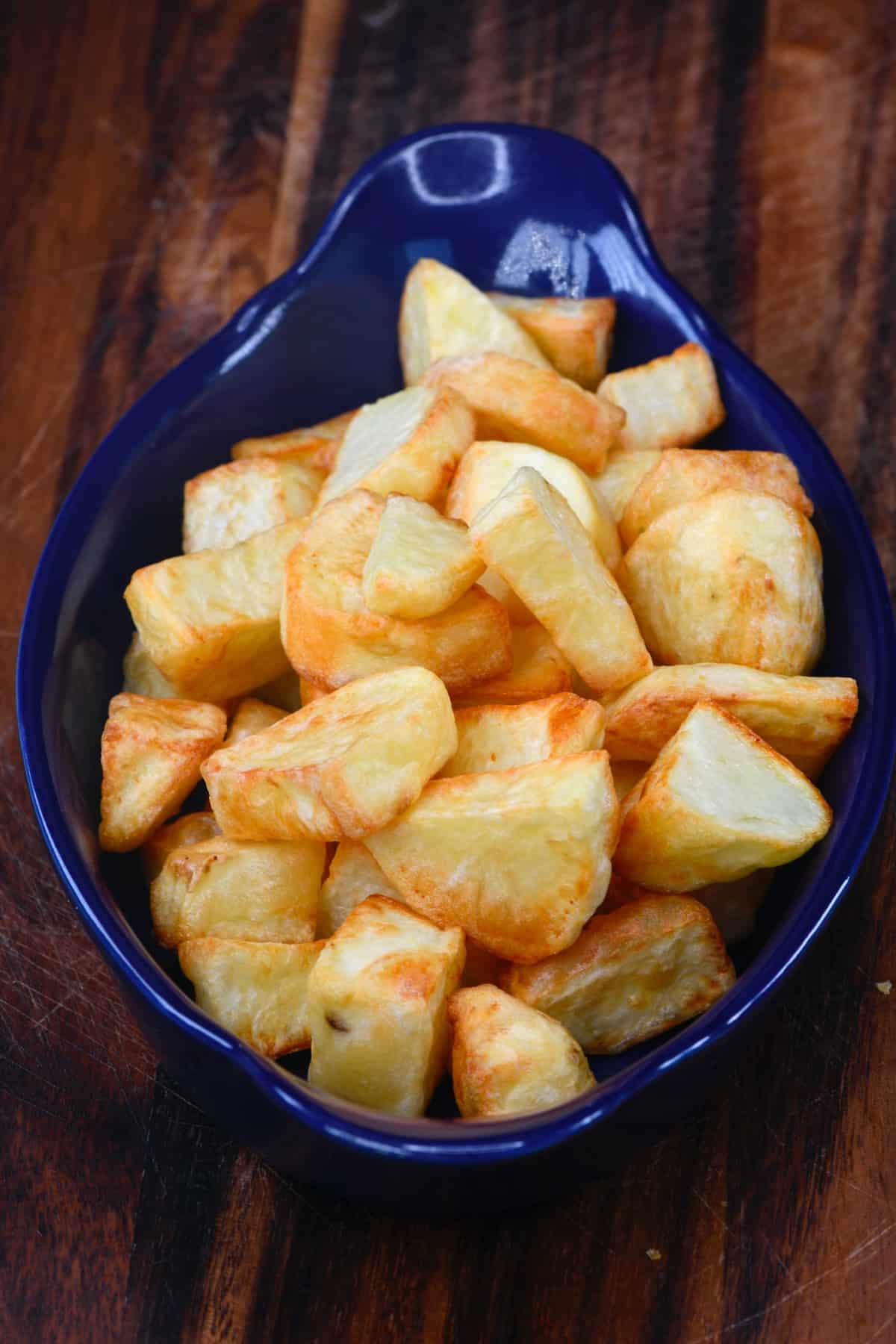 Baked crispy potato cubes