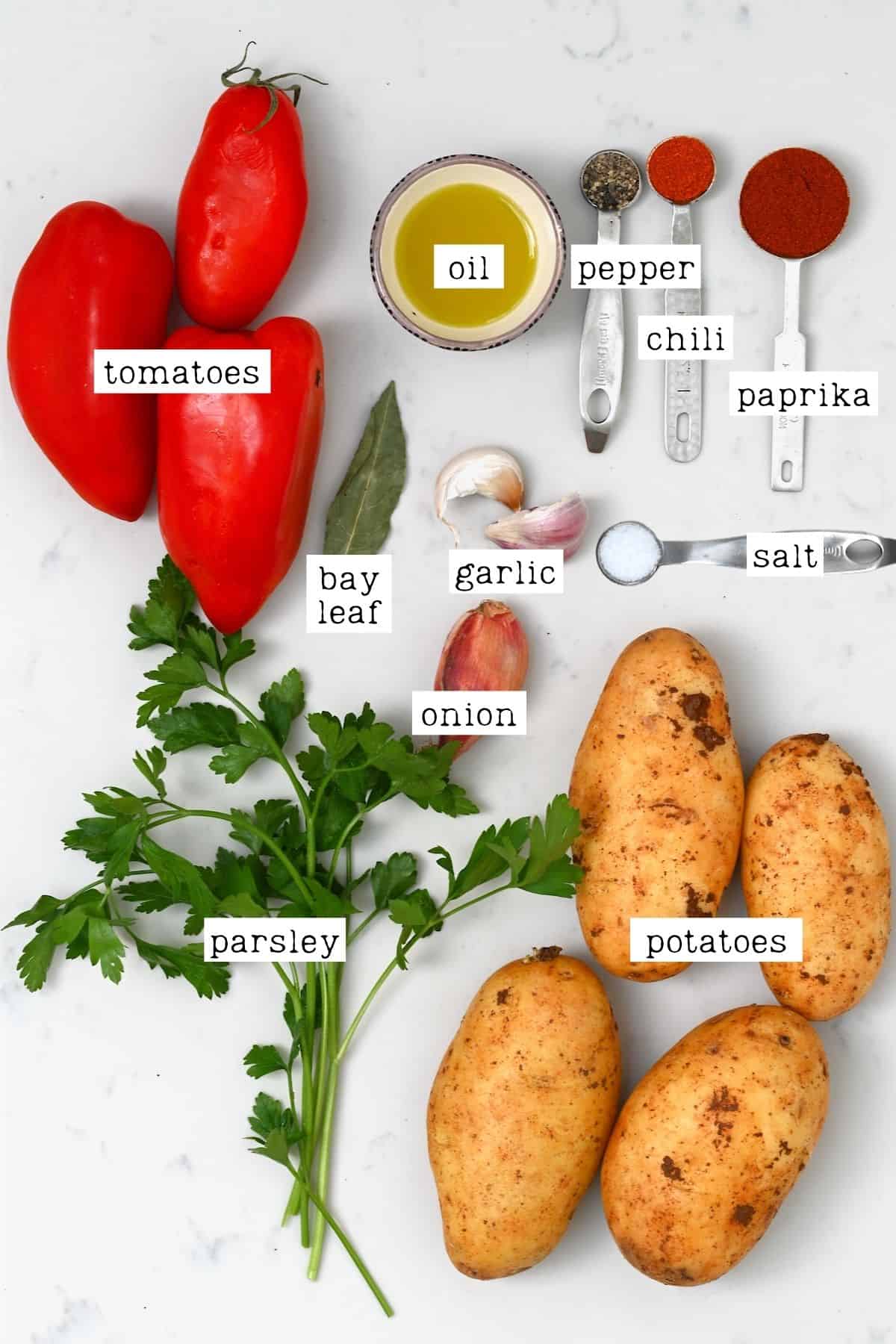 Ingredients for patatas bravas